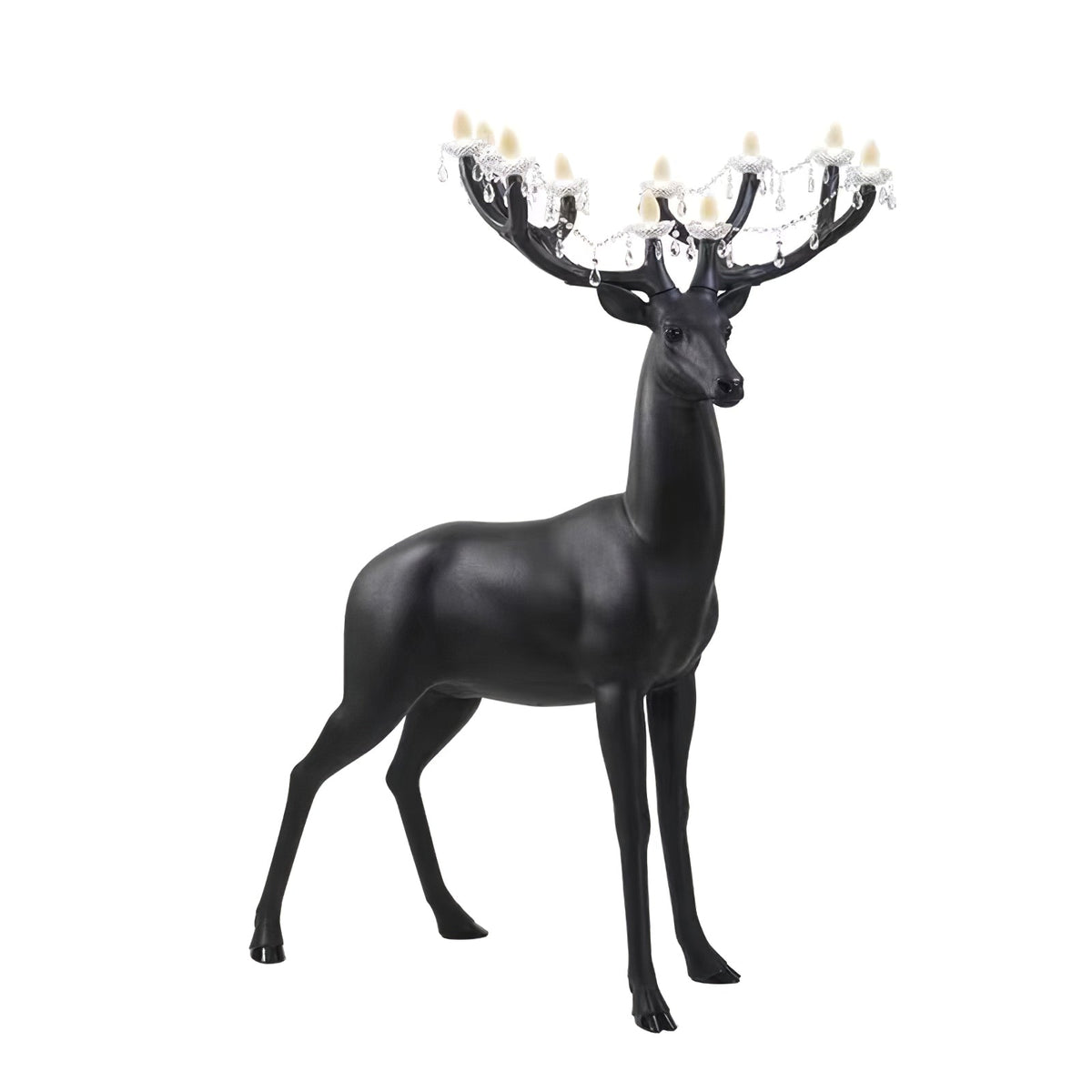 Veluaine vloerlamp hertfiguur speels artistiek
