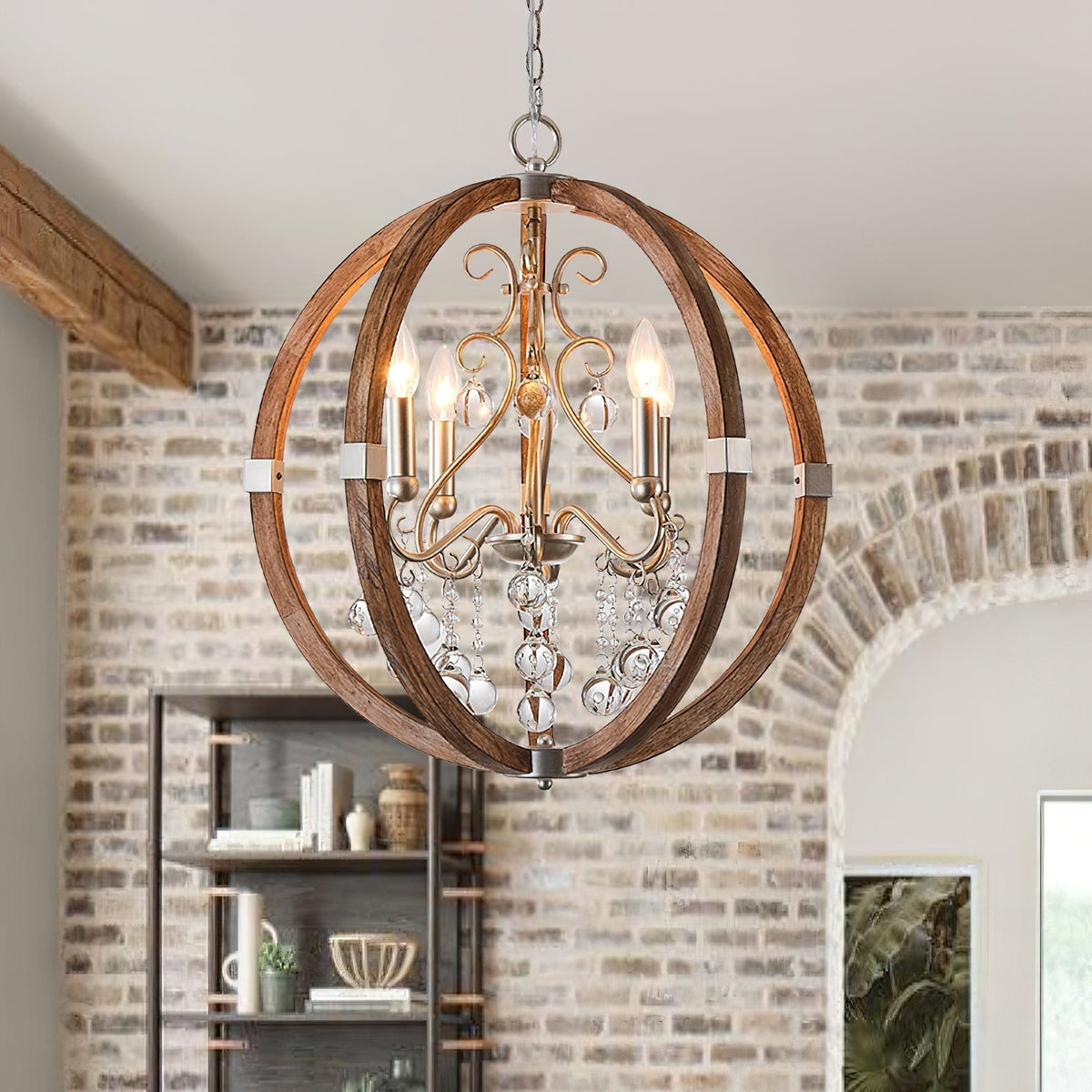 Aldalette houten hanglamp