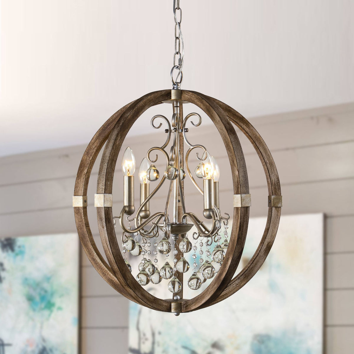 Aldalette houten hanglamp