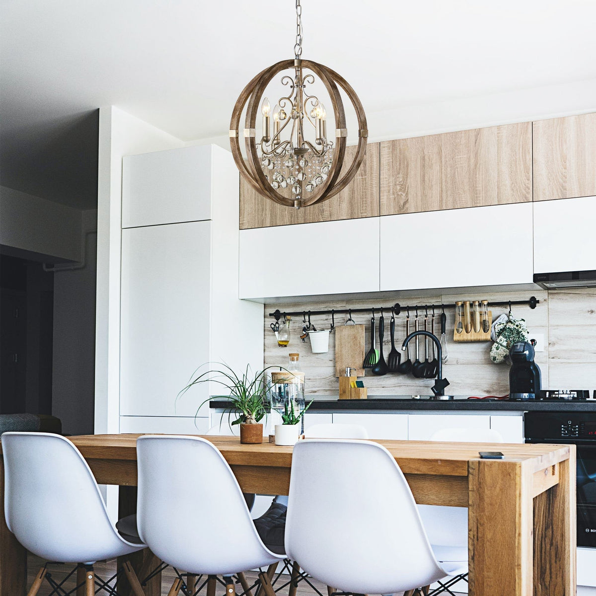 Aldalette houten hanglamp