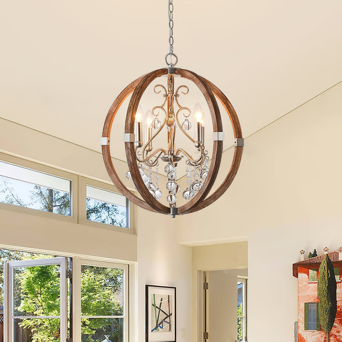 Aldalette houten hanglamp