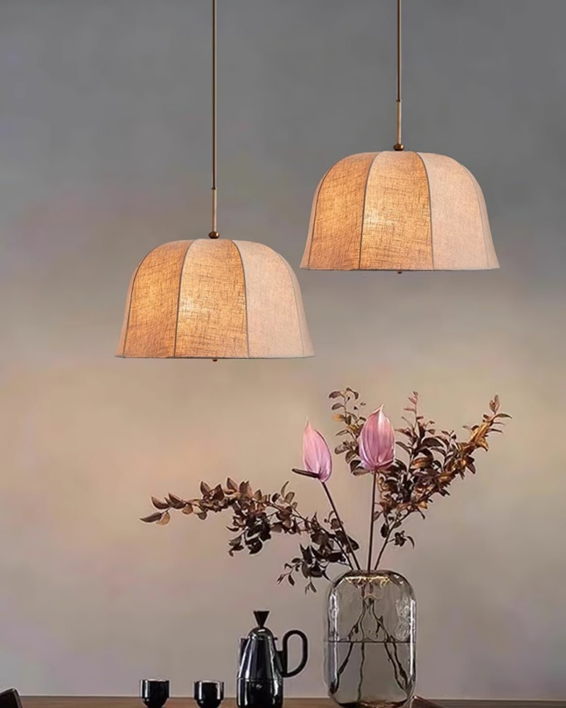 Fioalielle Vintage hanglamp van Linnen in Beige
