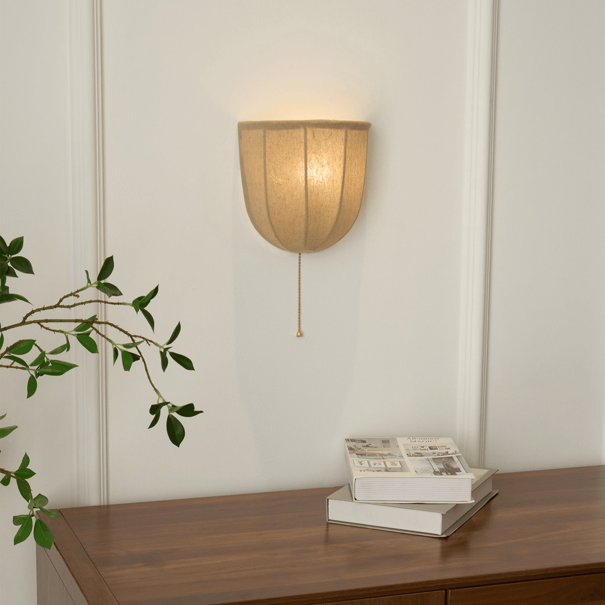 Griswold wandlamp met linnen stof