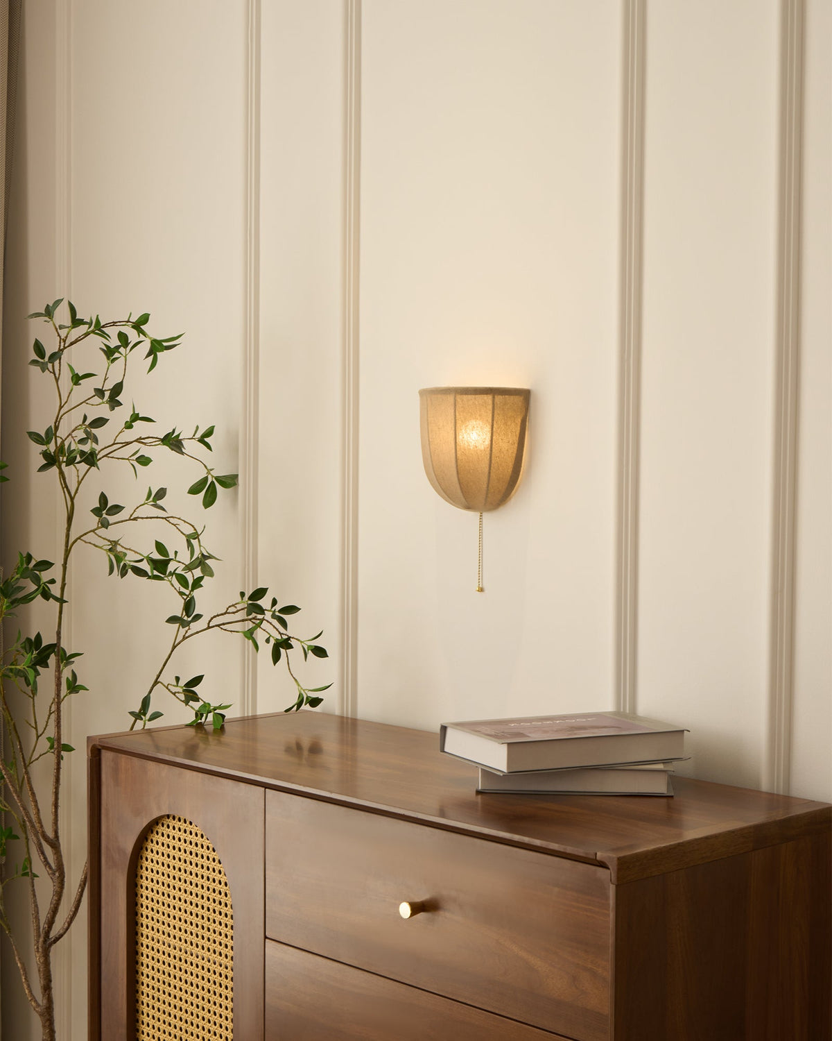 Griswold wandlamp met linnen stof