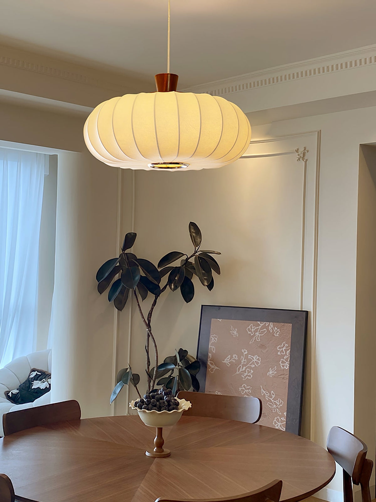 Aldeelia hanglamp van zijden hout in retrostijl