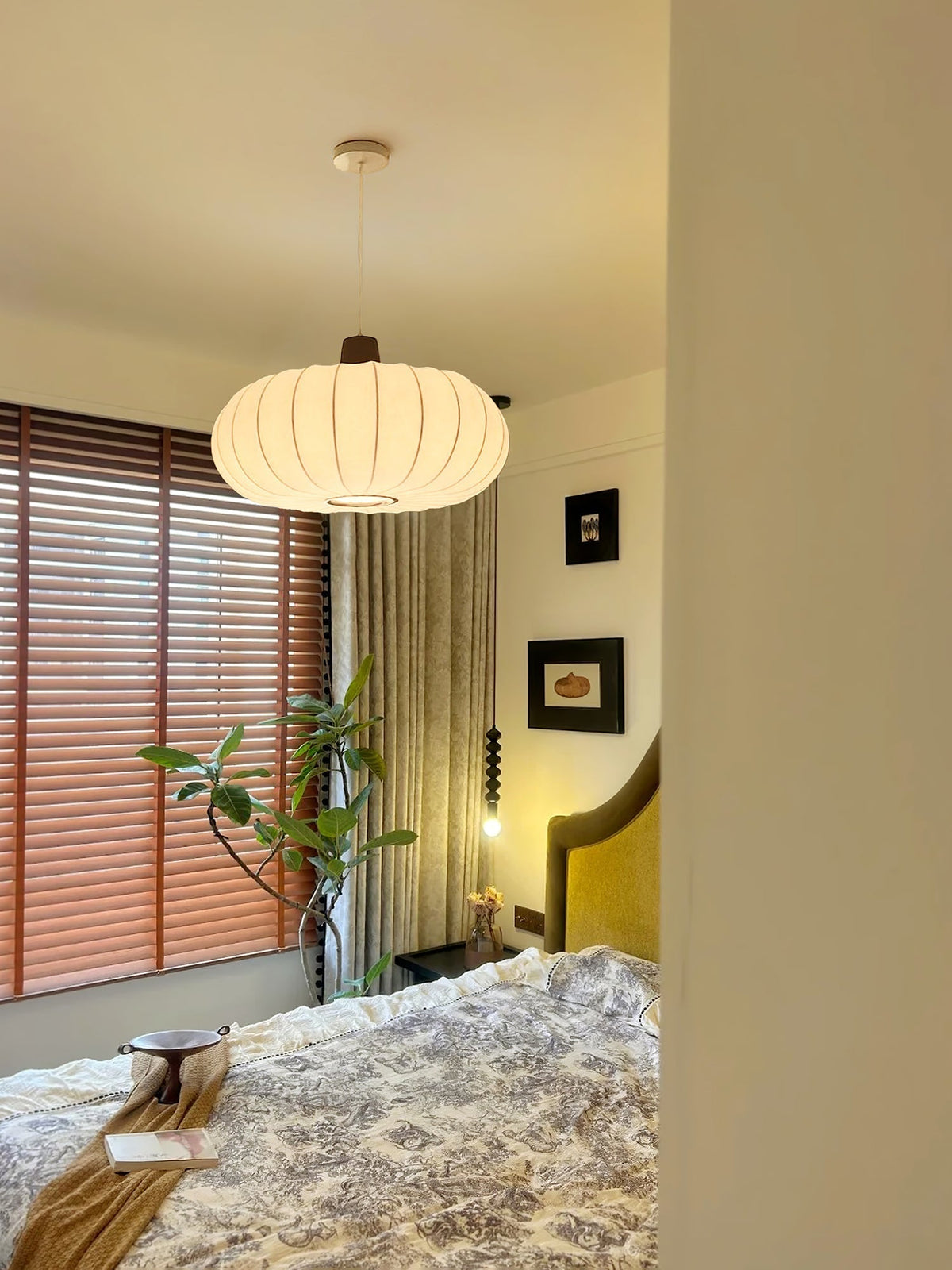 Aldeelia hanglamp van zijden hout in retrostijl