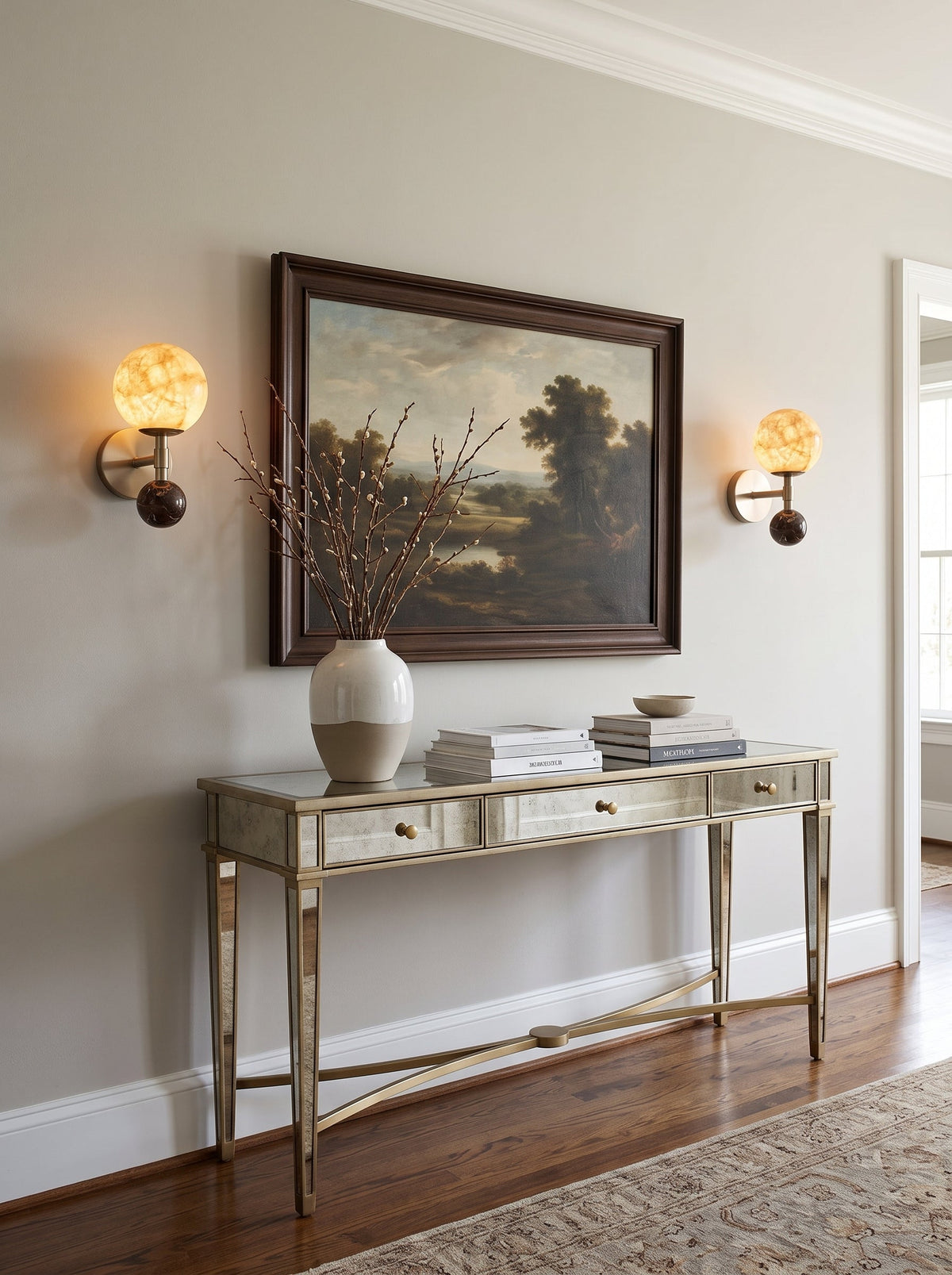 Tarrowcombe albast wandlamp