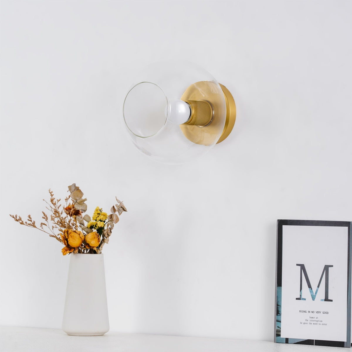 Elthyn plafondlamp conische kap glas messing minimalistisch industrieel