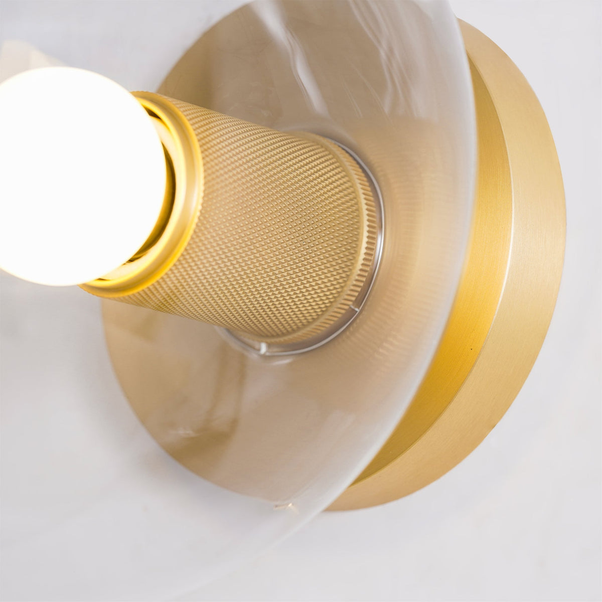 Elthyn plafondlamp conische kap glas messing minimalistisch industrieel