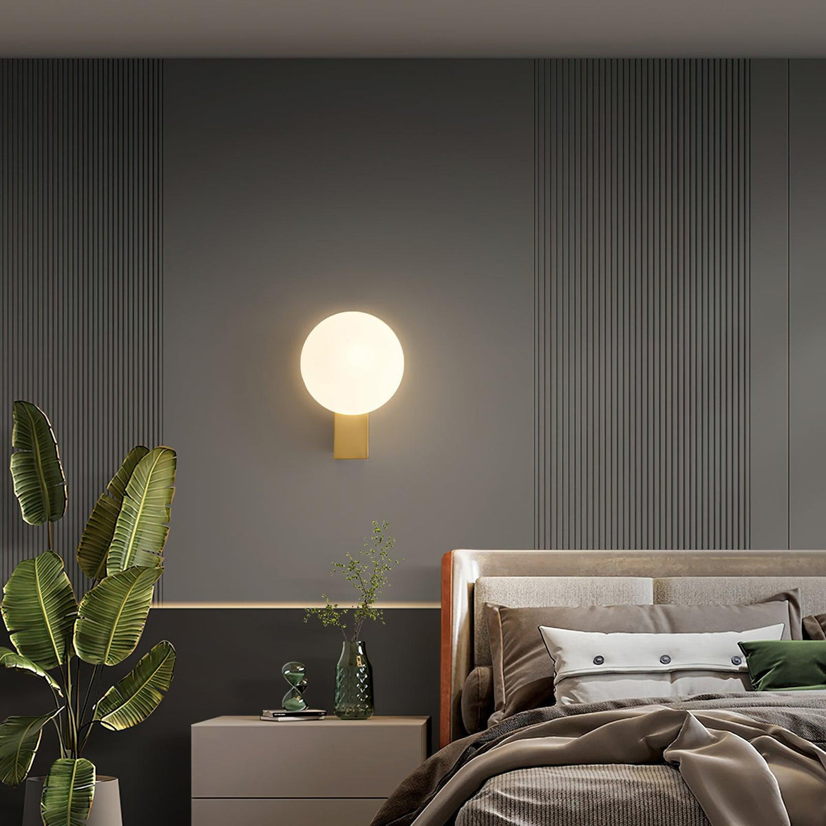 Velirina Bolvormig Glas Messing Wandlamp