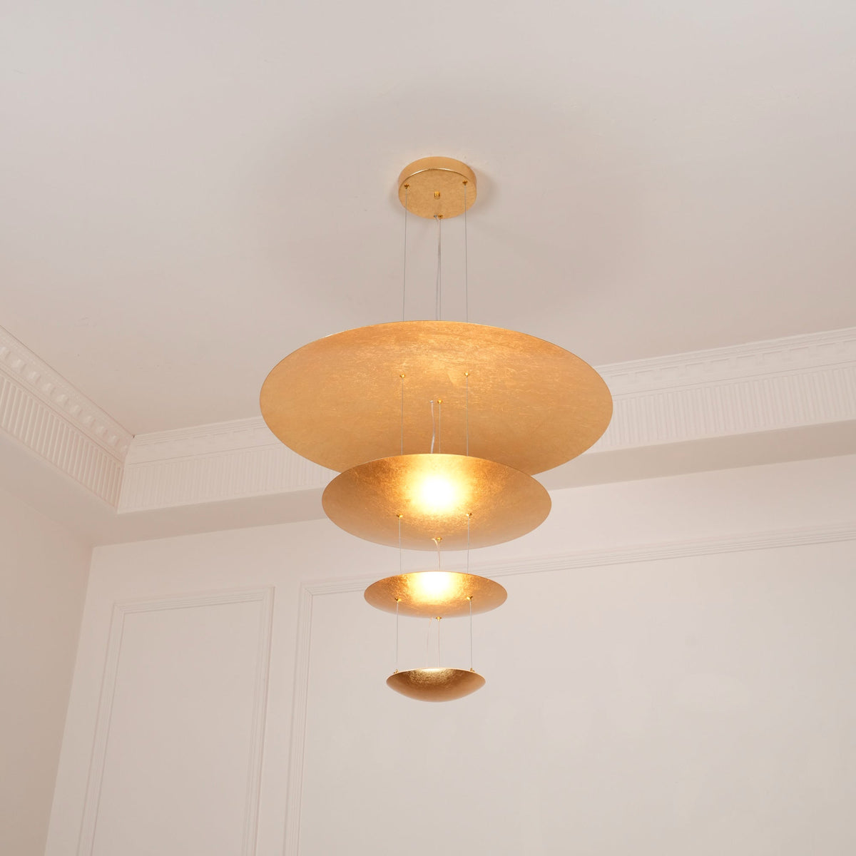 Phelion gelaagde hanglamp van goudfolie