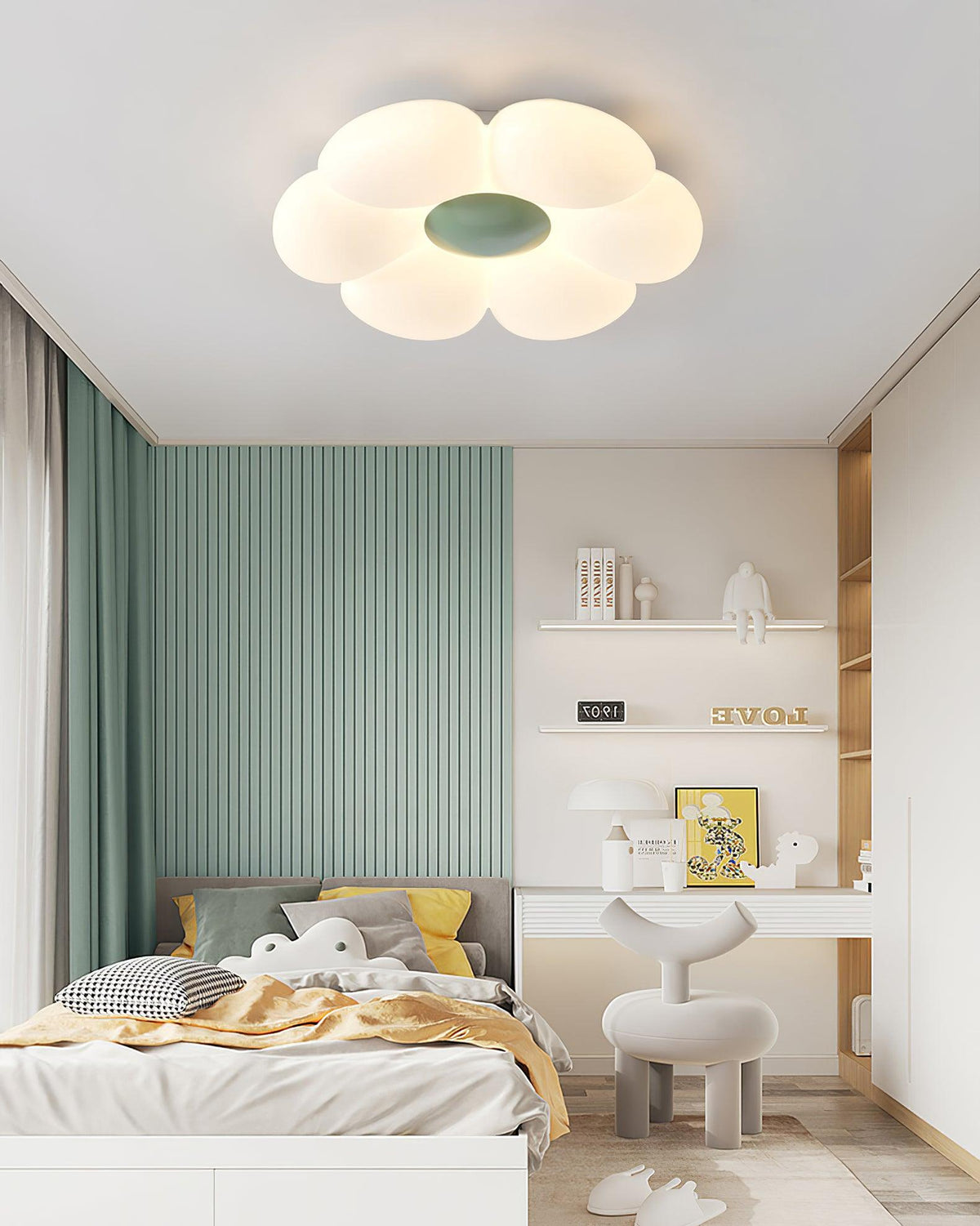 Liorinella plafondlamp Six-Leaf Flower voor kinderkamer