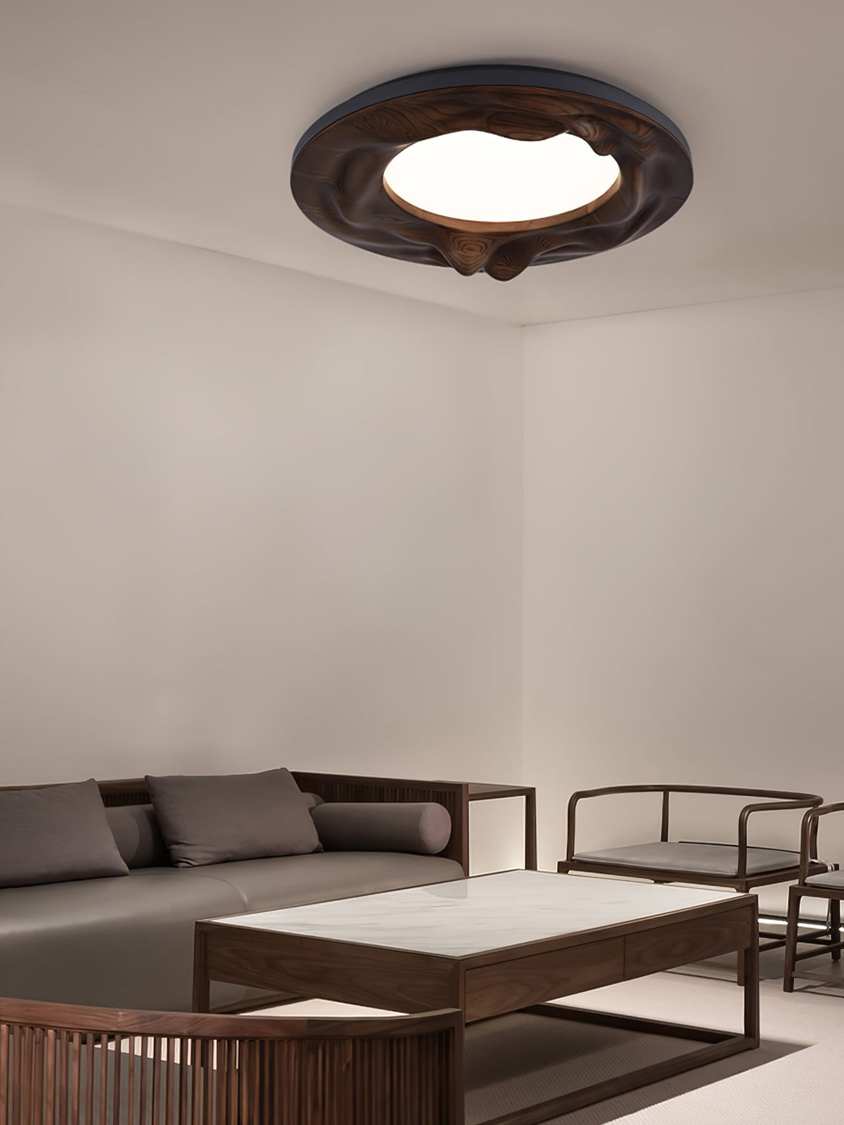 Rinarena plafondlamp houten lijst organisch minimalistisch
