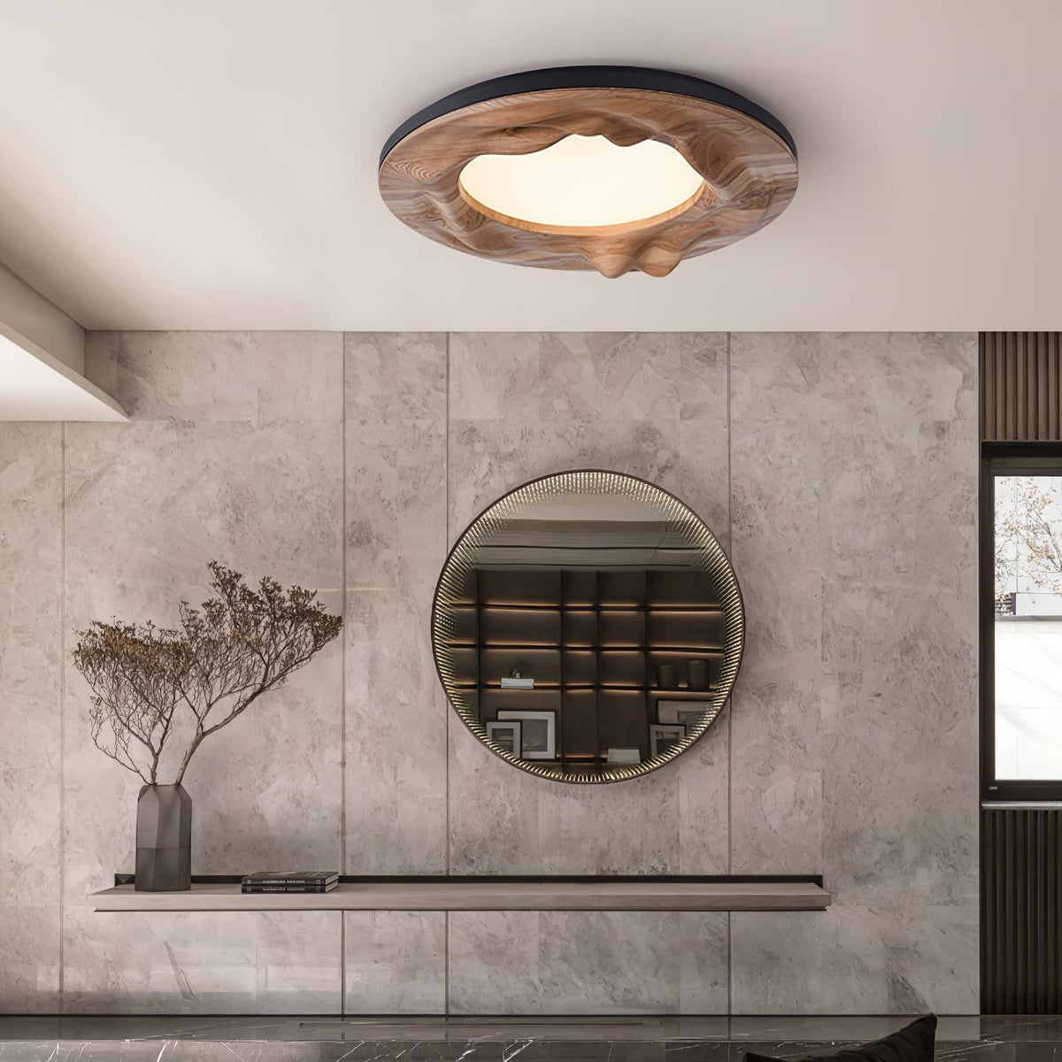 Rinarena plafondlamp houten lijst organisch minimalistisch