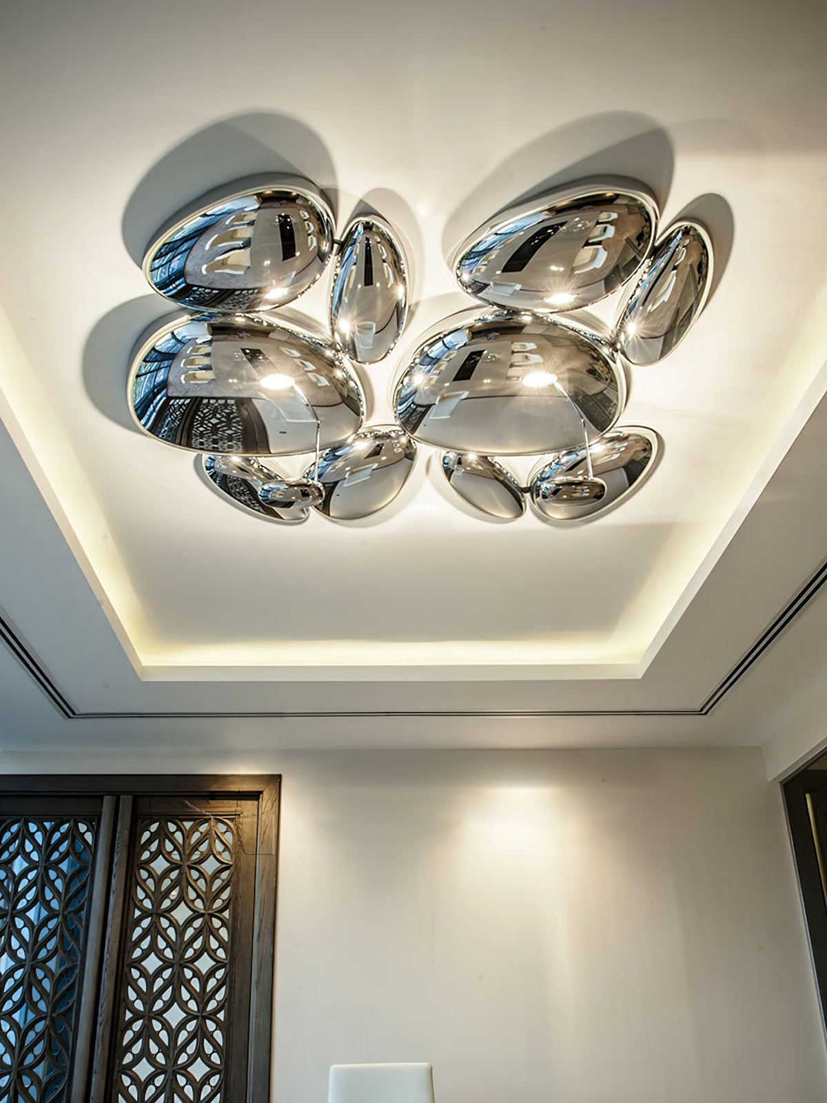 Vostix Plafondlamp Chroom Kiezelvorm modern