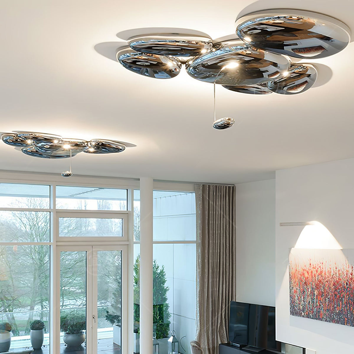 Vostix Plafondlamp Chroom Kiezelvorm modern