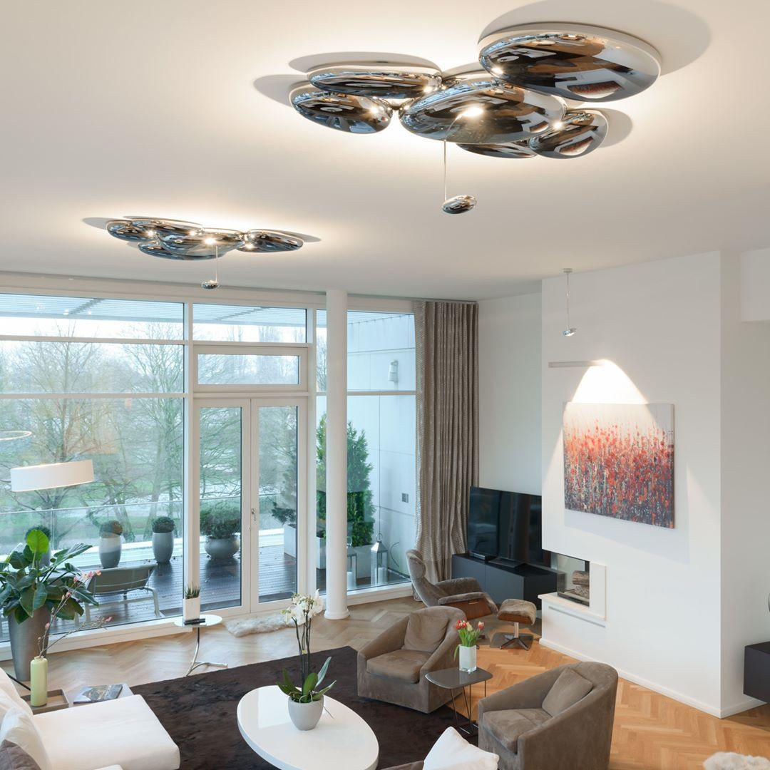 Vostix Plafondlamp Chroom Kiezelvorm modern