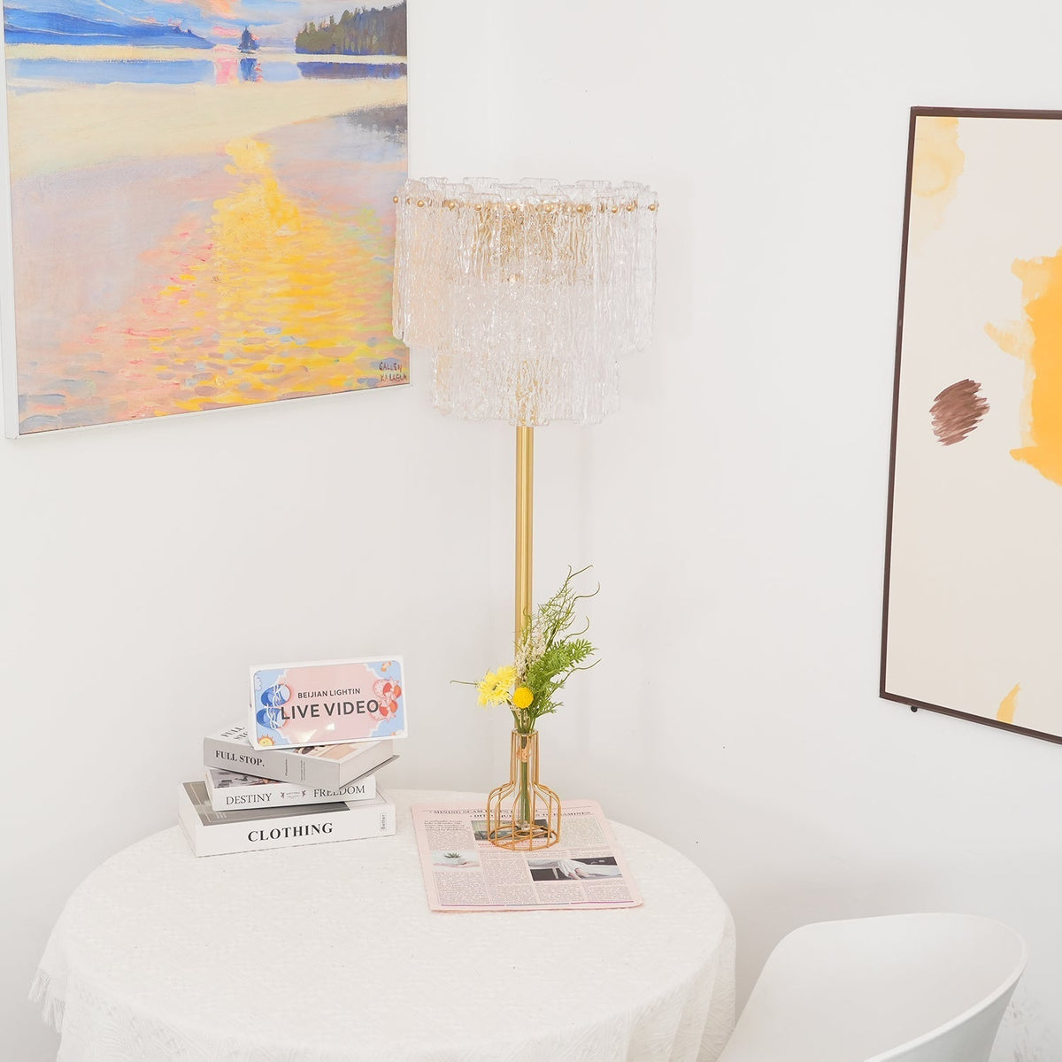 Velaette luxe glas vloerlamp