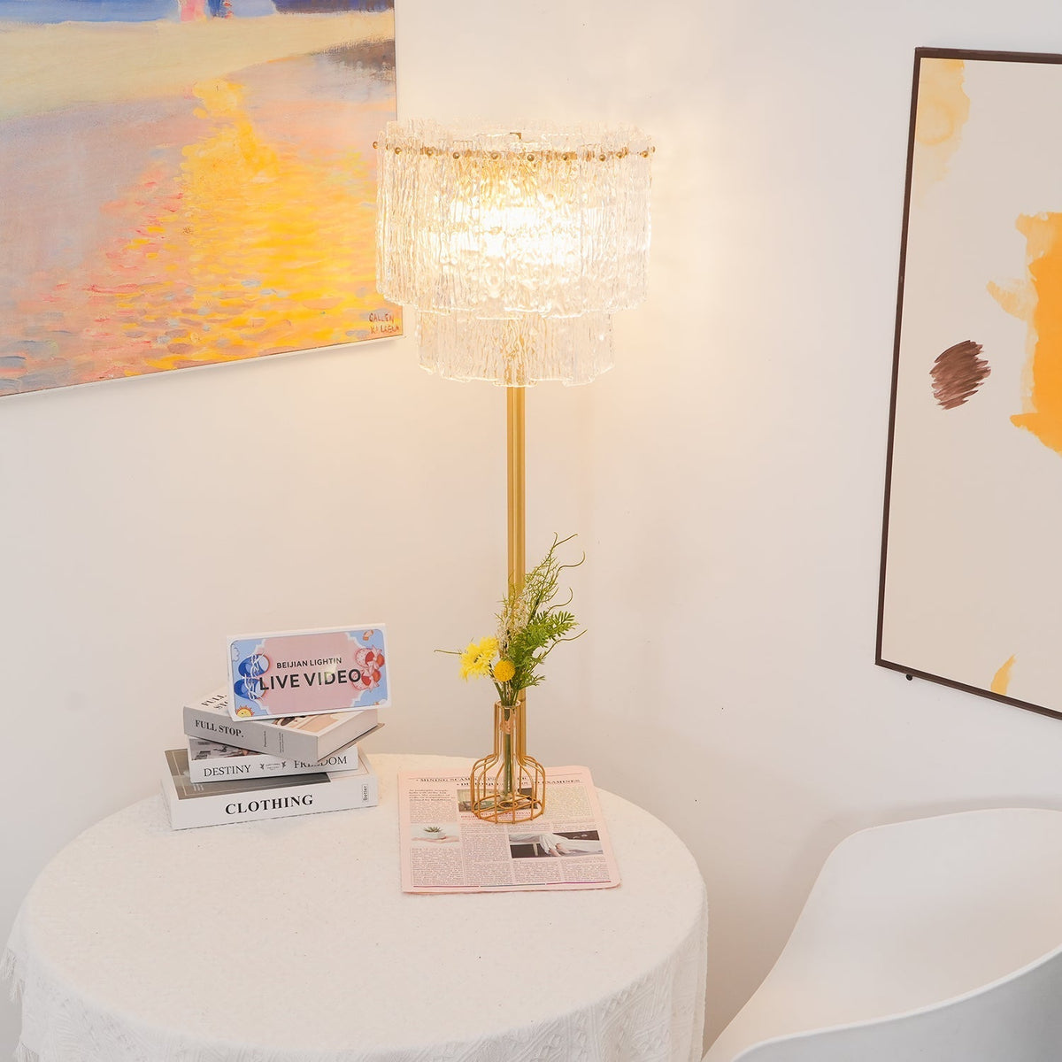 Velaette luxe glas vloerlamp