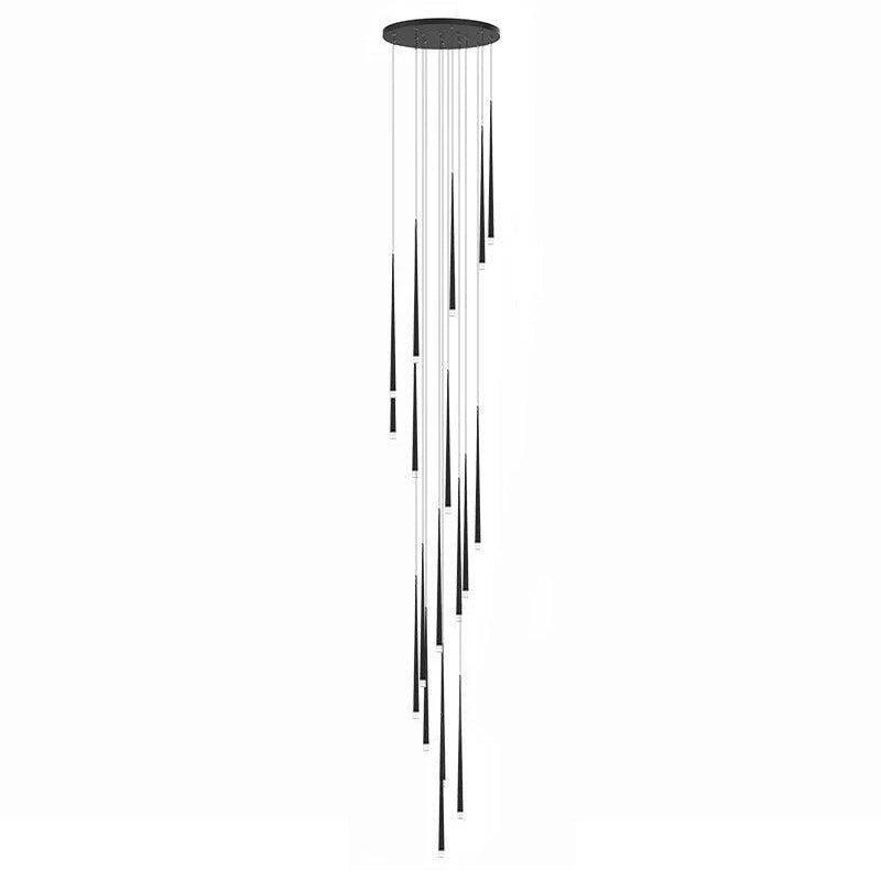 Reveno Kroonluchter Slender Cone Lineair Zwart Minimalistisch