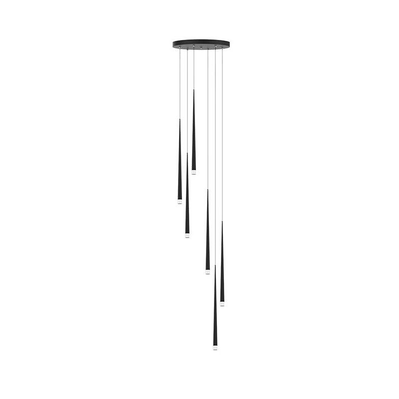 Reveno Kroonluchter Slender Cone Lineair Zwart Minimalistisch