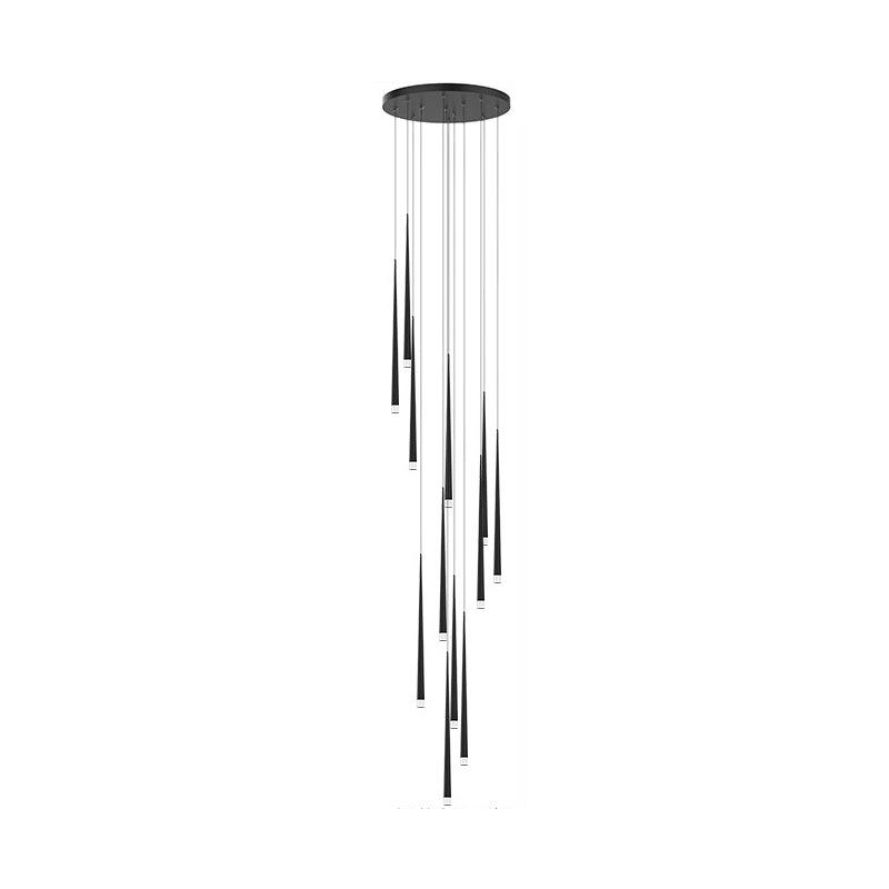 Reveno Kroonluchter Slender Cone Lineair Zwart Minimalistisch