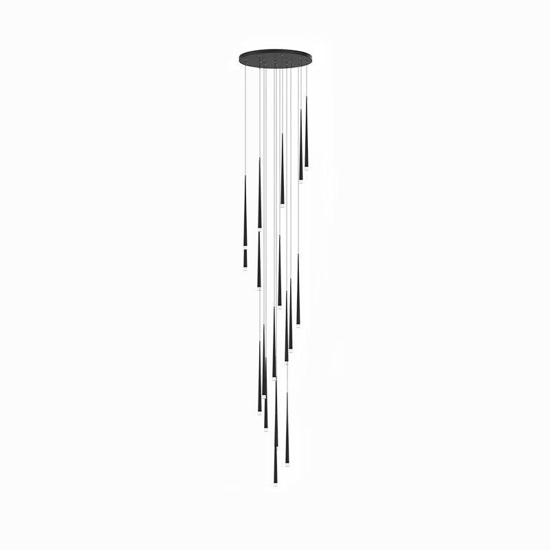 Reveno Kroonluchter Slender Cone Lineair Zwart Minimalistisch