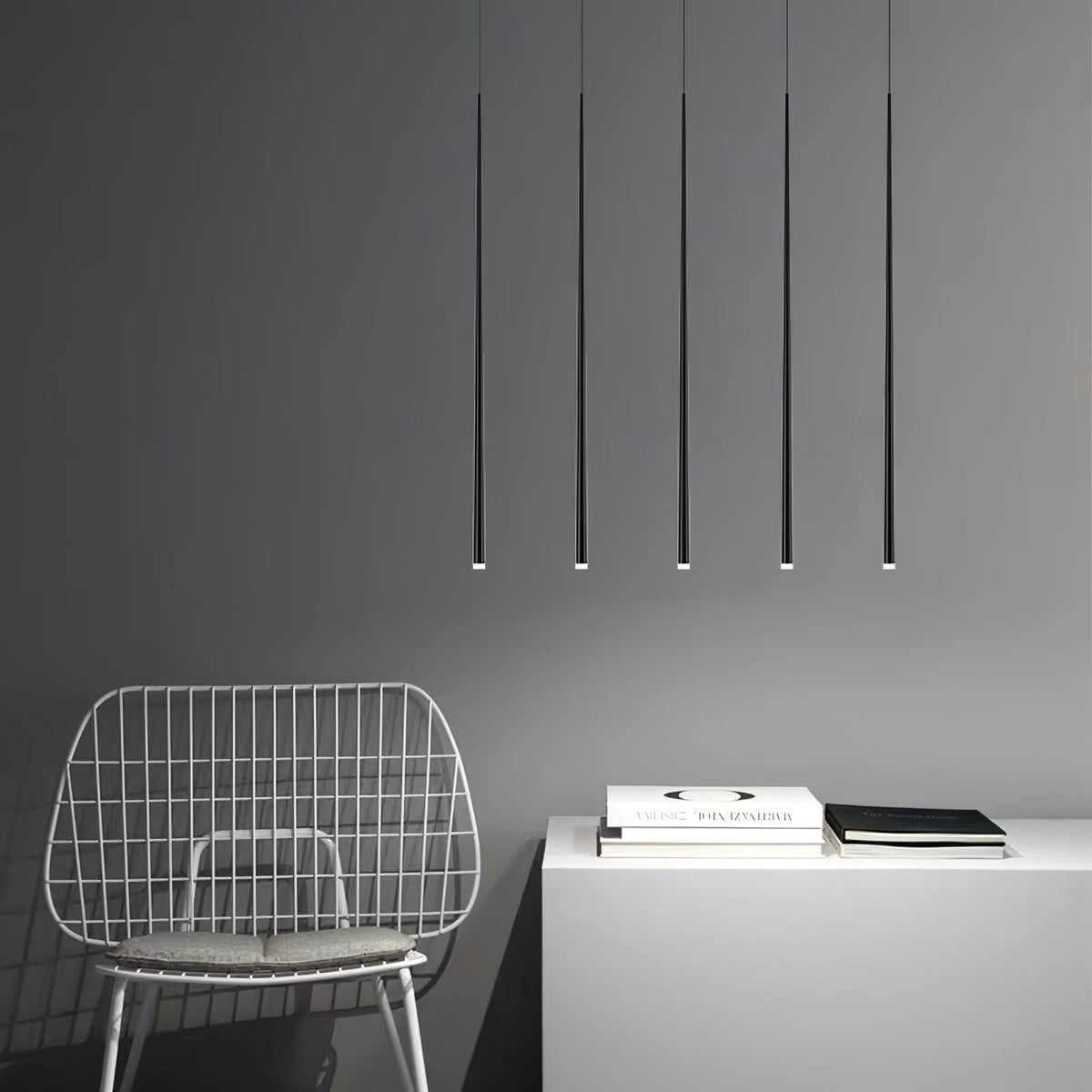 Reveno Kroonluchter Slender Cone Lineair Zwart Minimalistisch