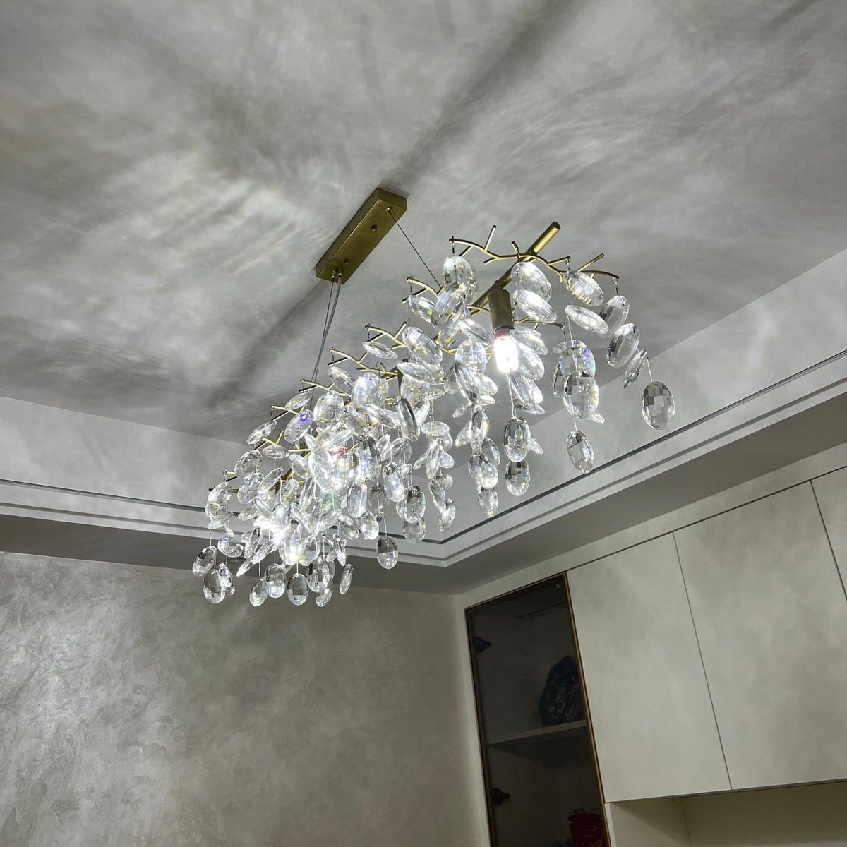 Luxirian kroonluchter kristallen takken goud LED