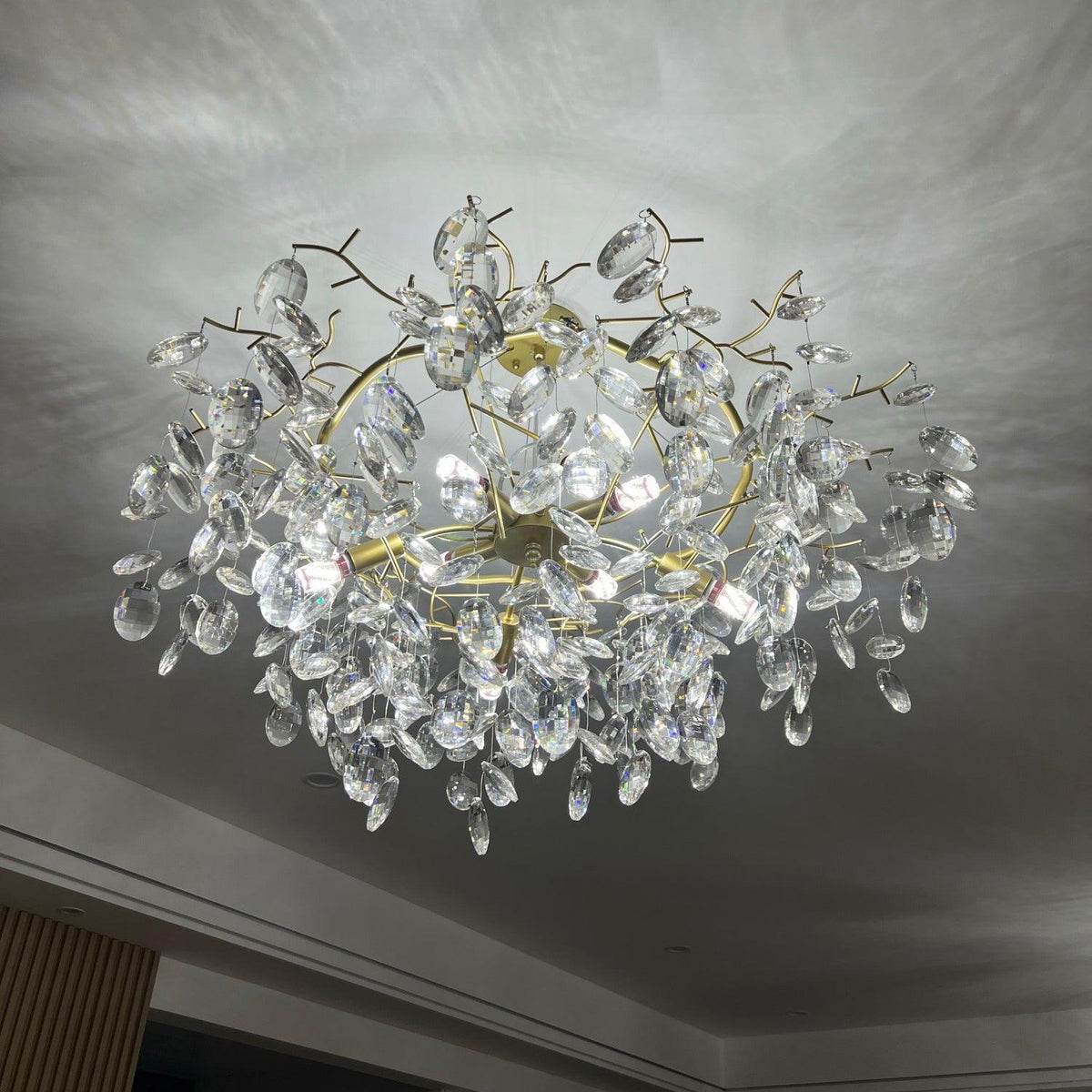 Luxirian kroonluchter kristallen takken goud LED