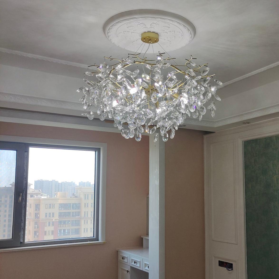 Luxirian kroonluchter kristallen takken goud LED