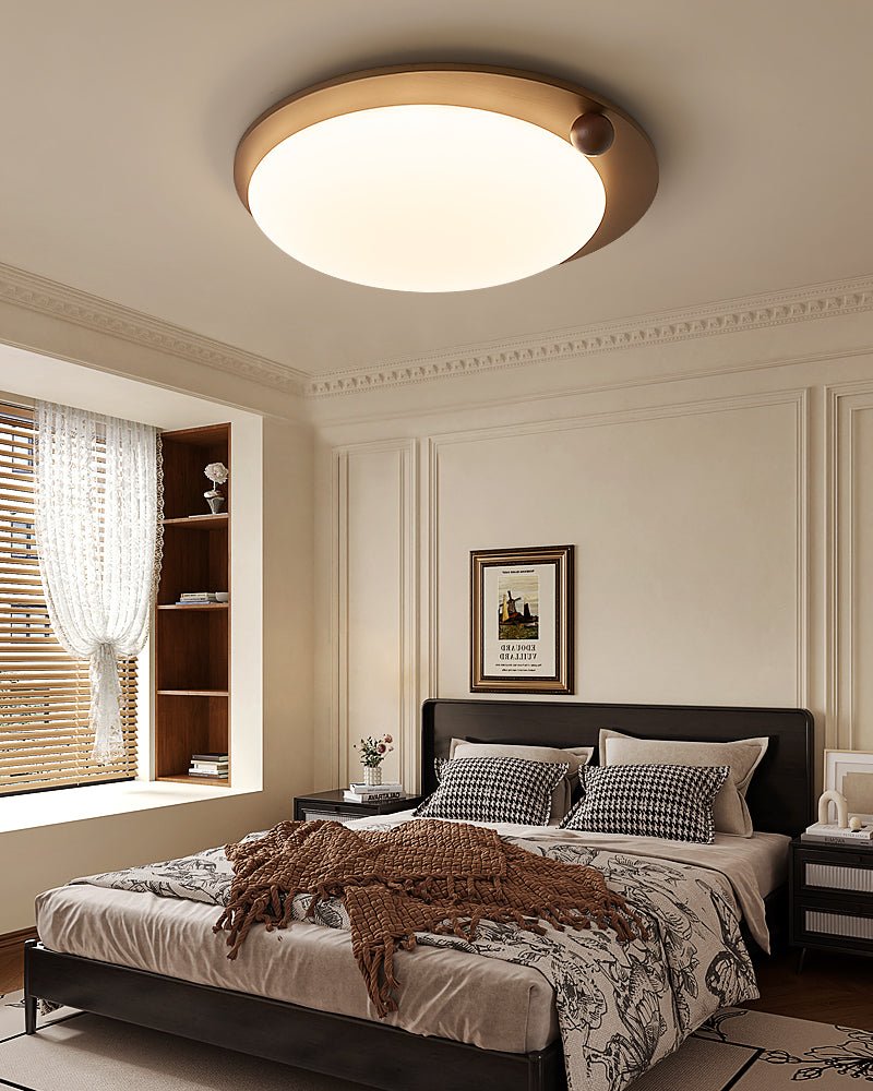 houten plafondlamp met houtaccent