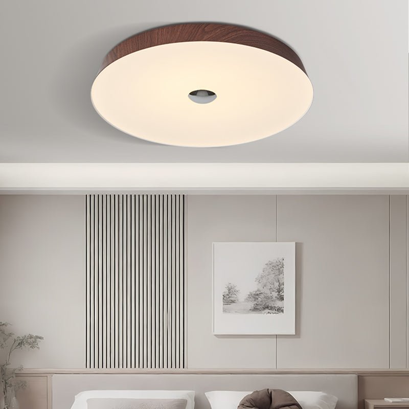 Ceshaora Moderne plafondlamp met minimalistisch walnoot houtkorrel