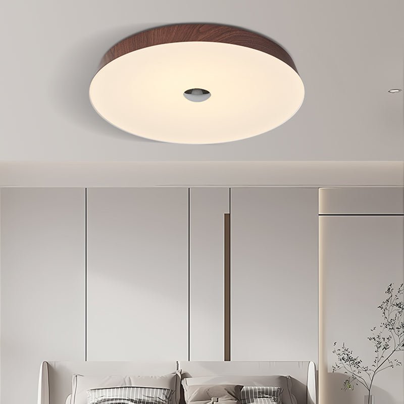 Ceshaora Moderne plafondlamp met minimalistisch walnoot houtkorrel