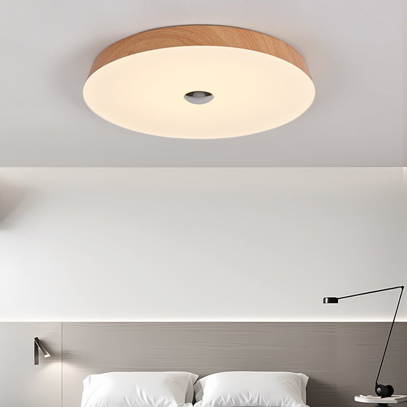Ceshaora Moderne plafondlamp met minimalistisch walnoot houtkorrel