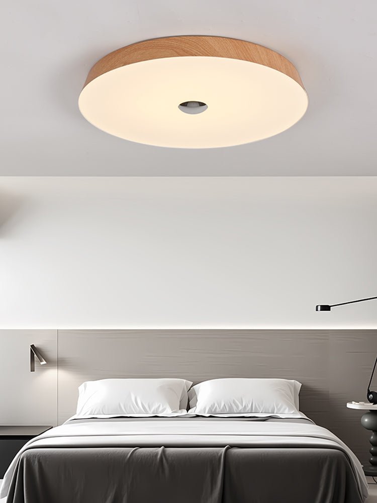 Ceshaora Moderne plafondlamp met minimalistisch walnoot houtkorrel