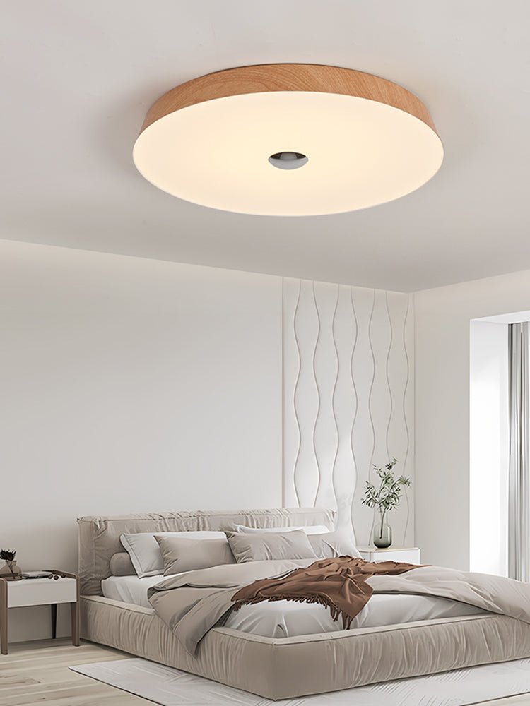Ceshaora Moderne plafondlamp met minimalistisch walnoot houtkorrel