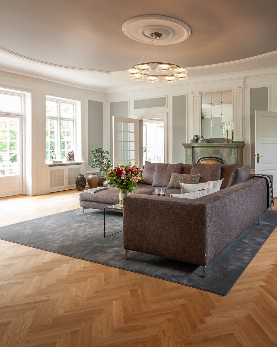 Aethera ronde glazen kroonluchter