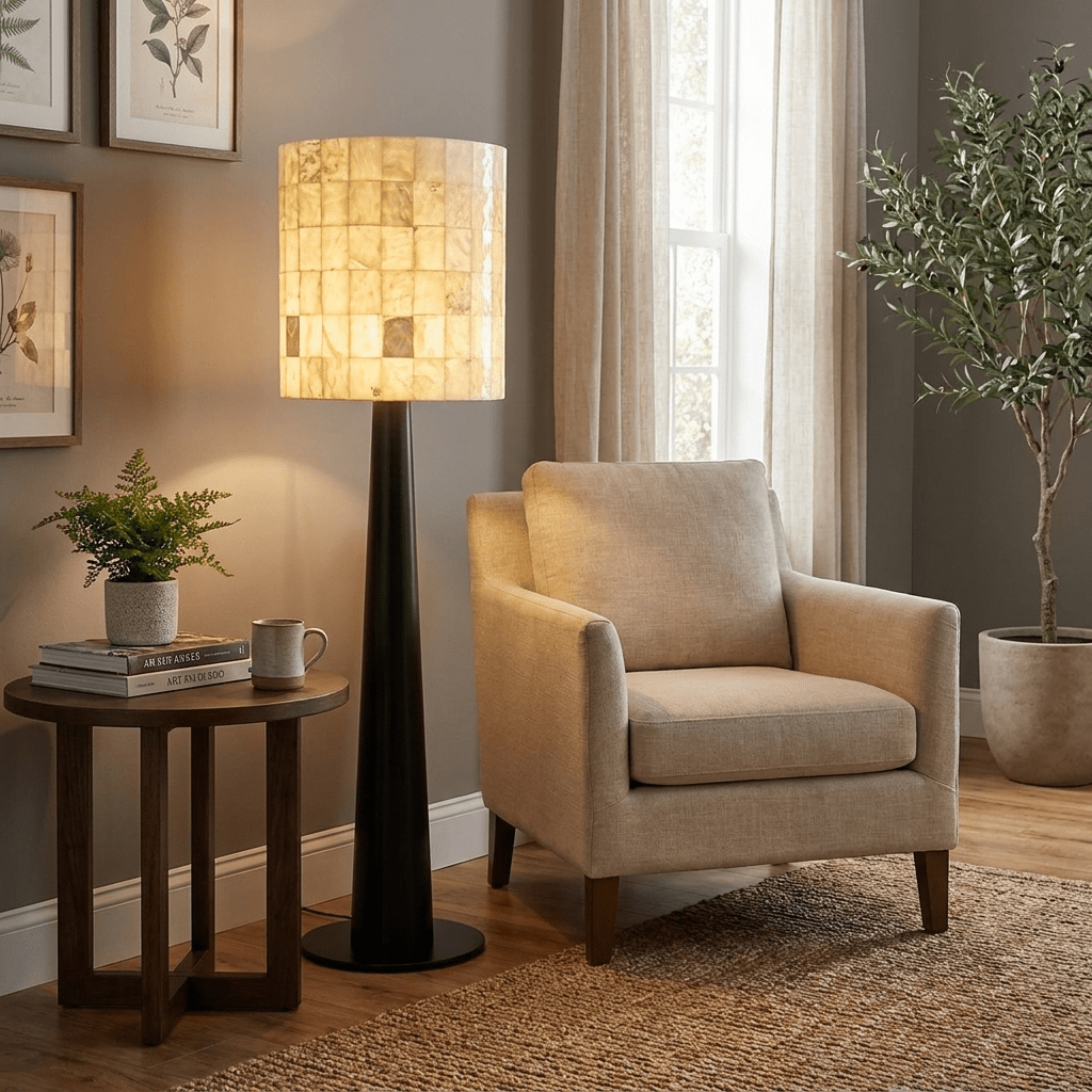 Severin vloerlamp met albasten mozaïek