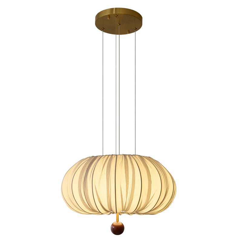 Vasilen Premium Noordse kunst plafondlamp van balonvormig houten stoffen plafondkap