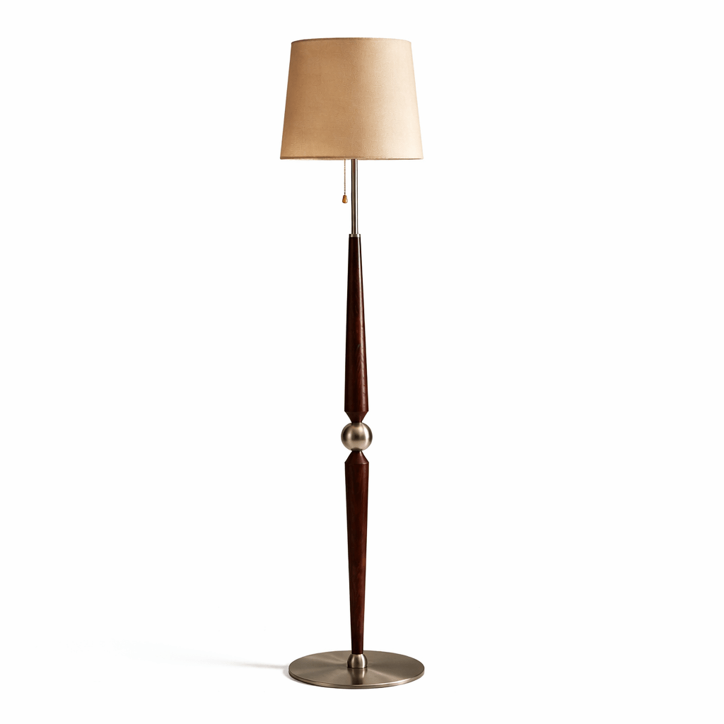 Aldivina vloerlamp van gebeeldhouwd hout