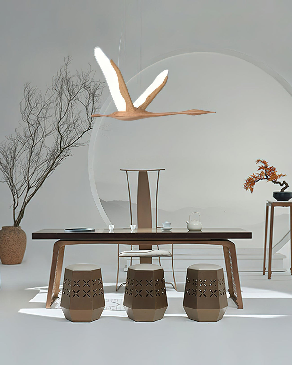 Syloine Moderne hanglamp van walnoothout