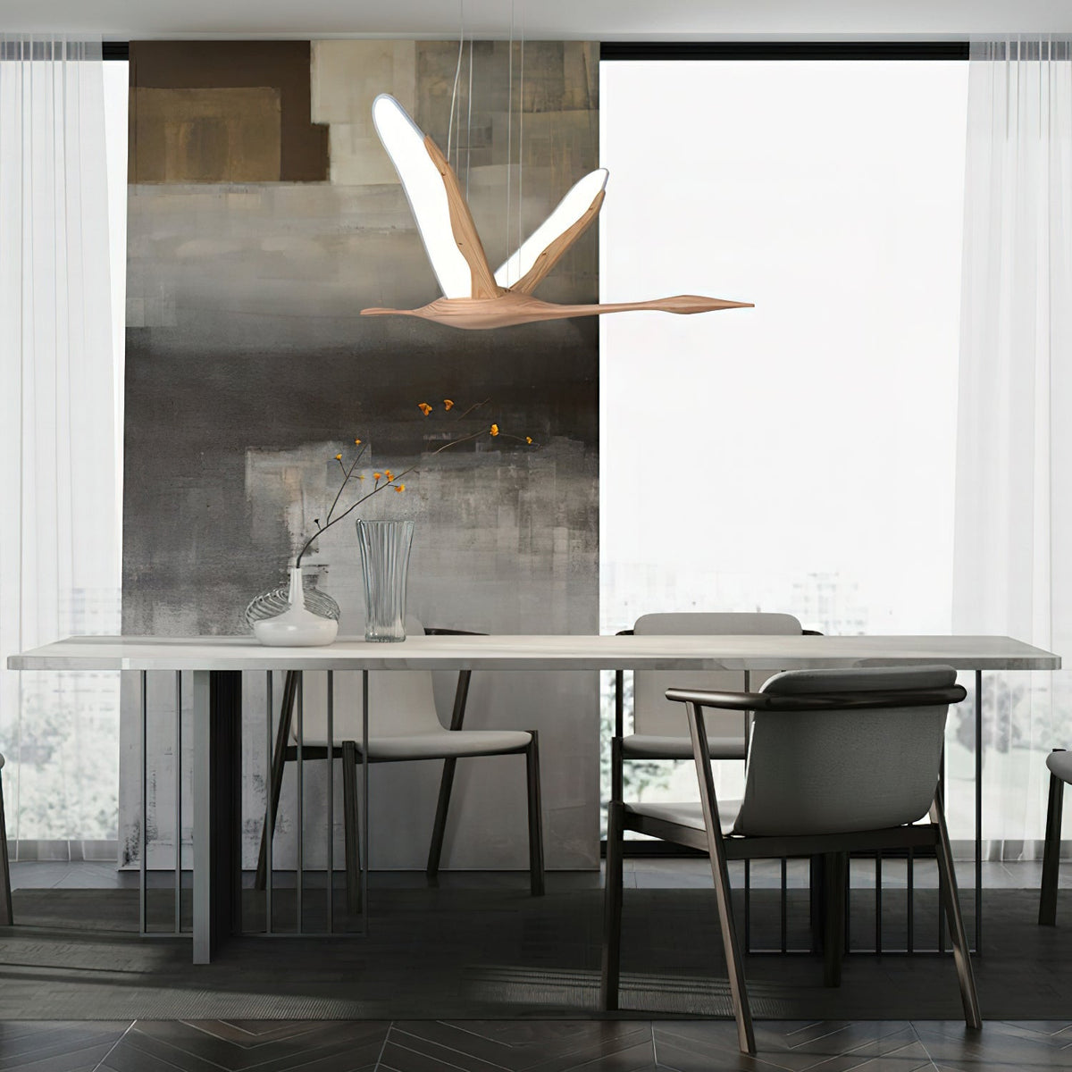 Syloine Moderne hanglamp van walnoothout