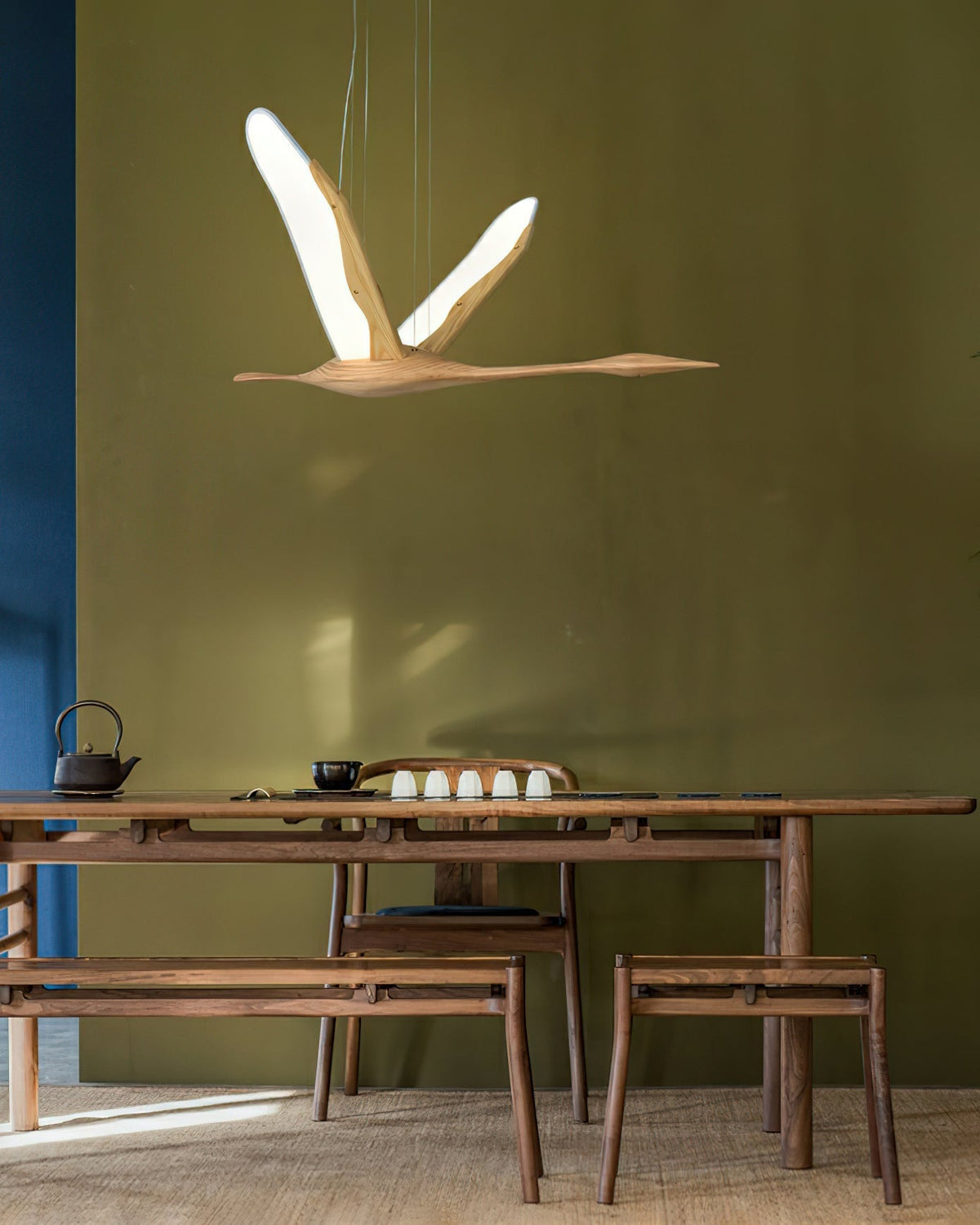 Syloine Moderne hanglamp van walnoothout