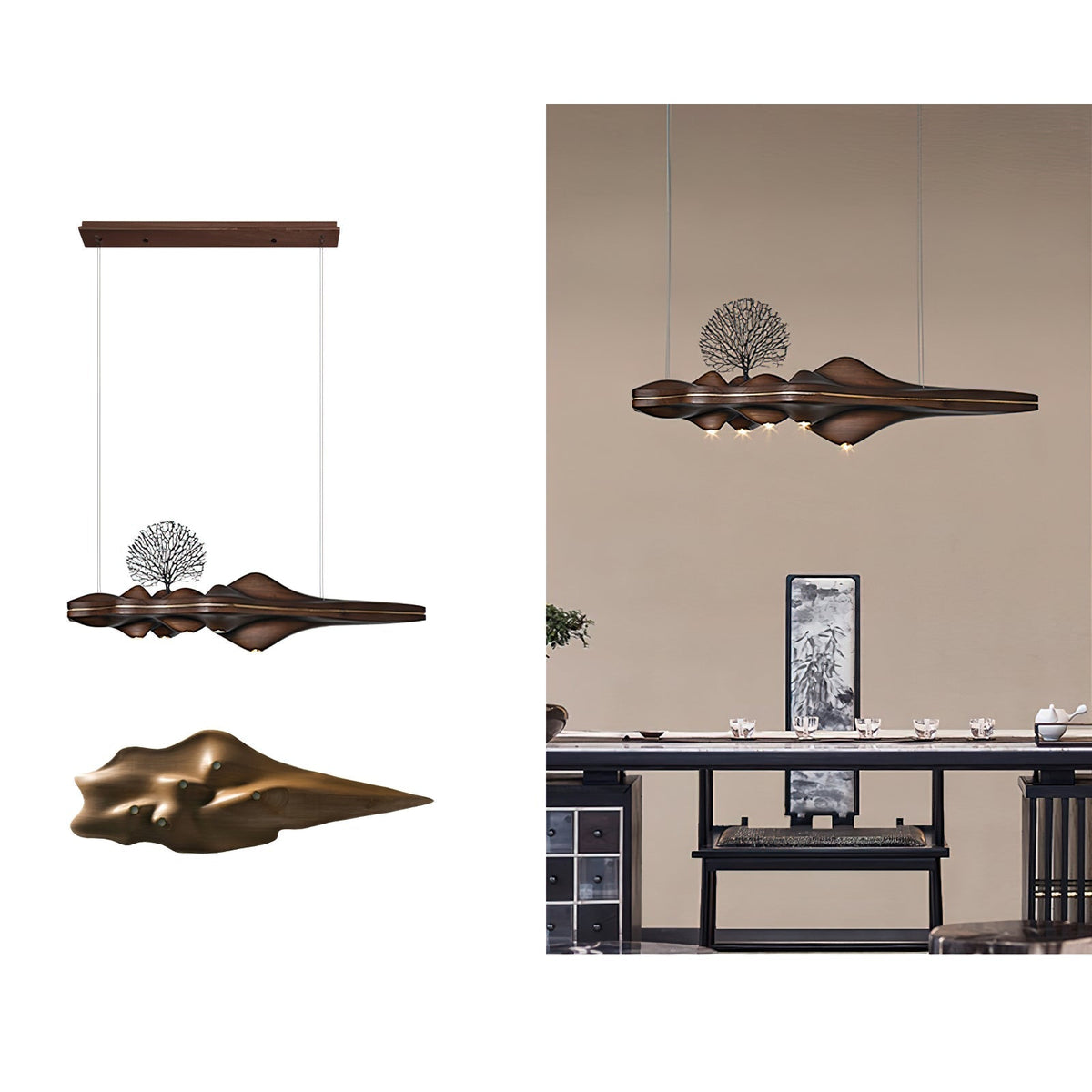 Tolven Premium elegantie Houten hanglamp