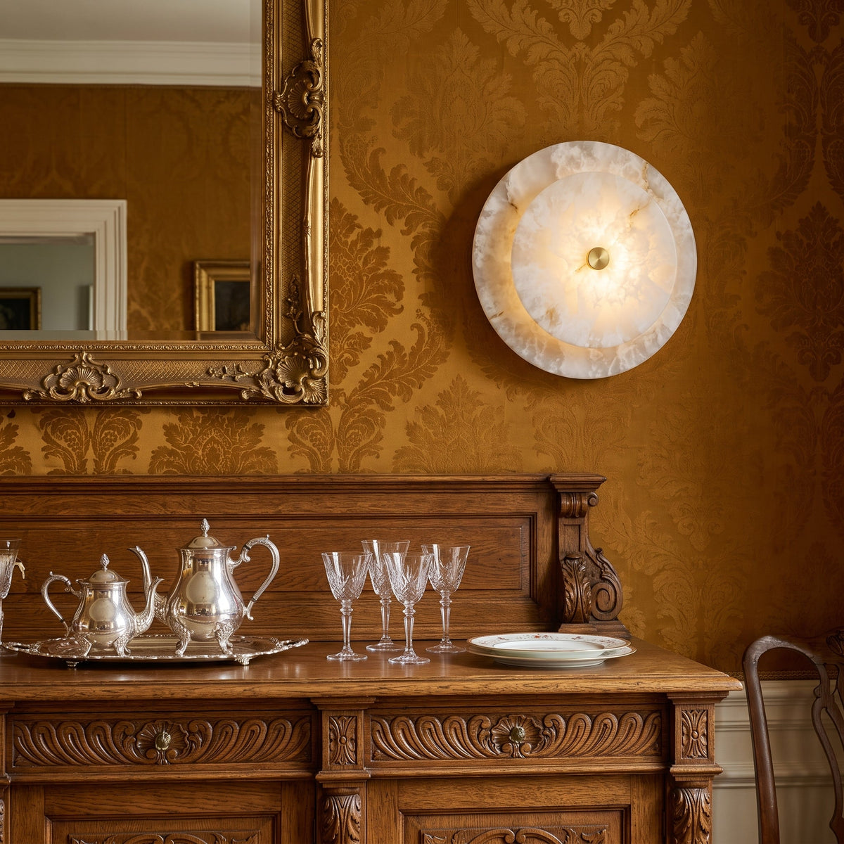 Ravelford disc albast wandlamp