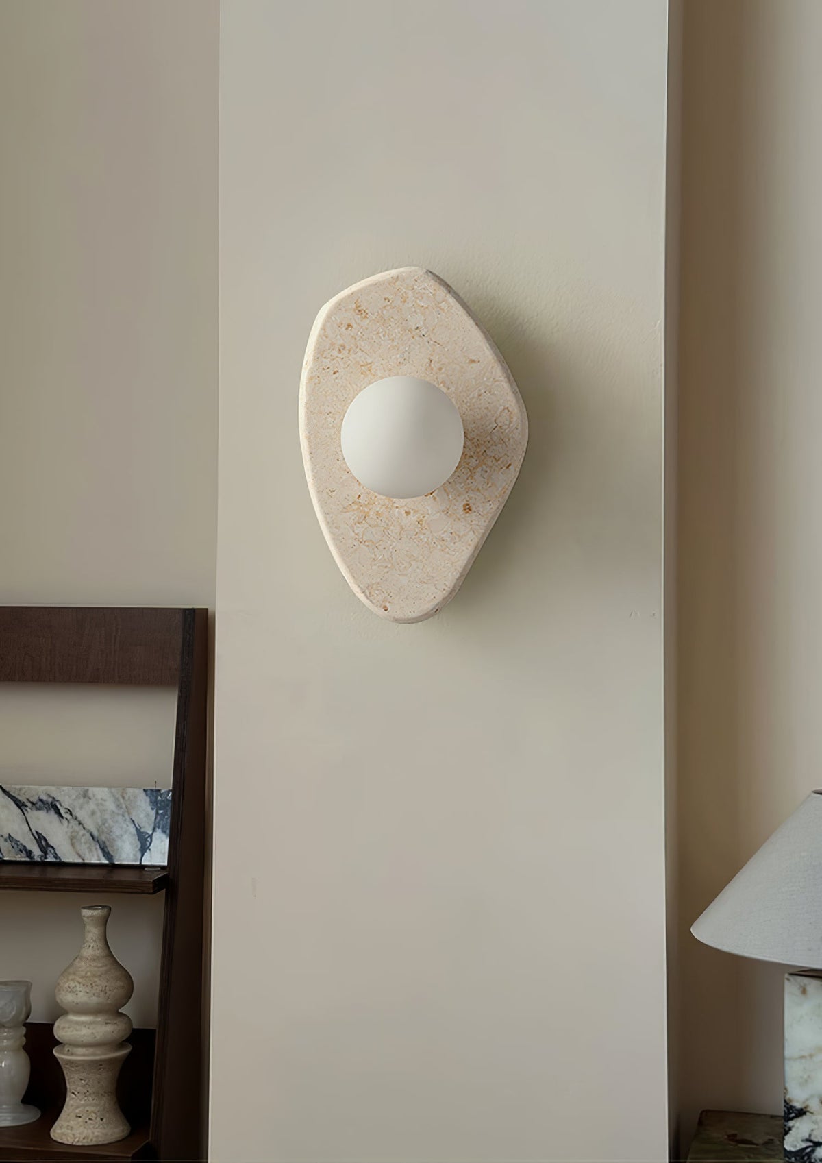 Kiezelvorm Rustiek Marmer Wandlamp
