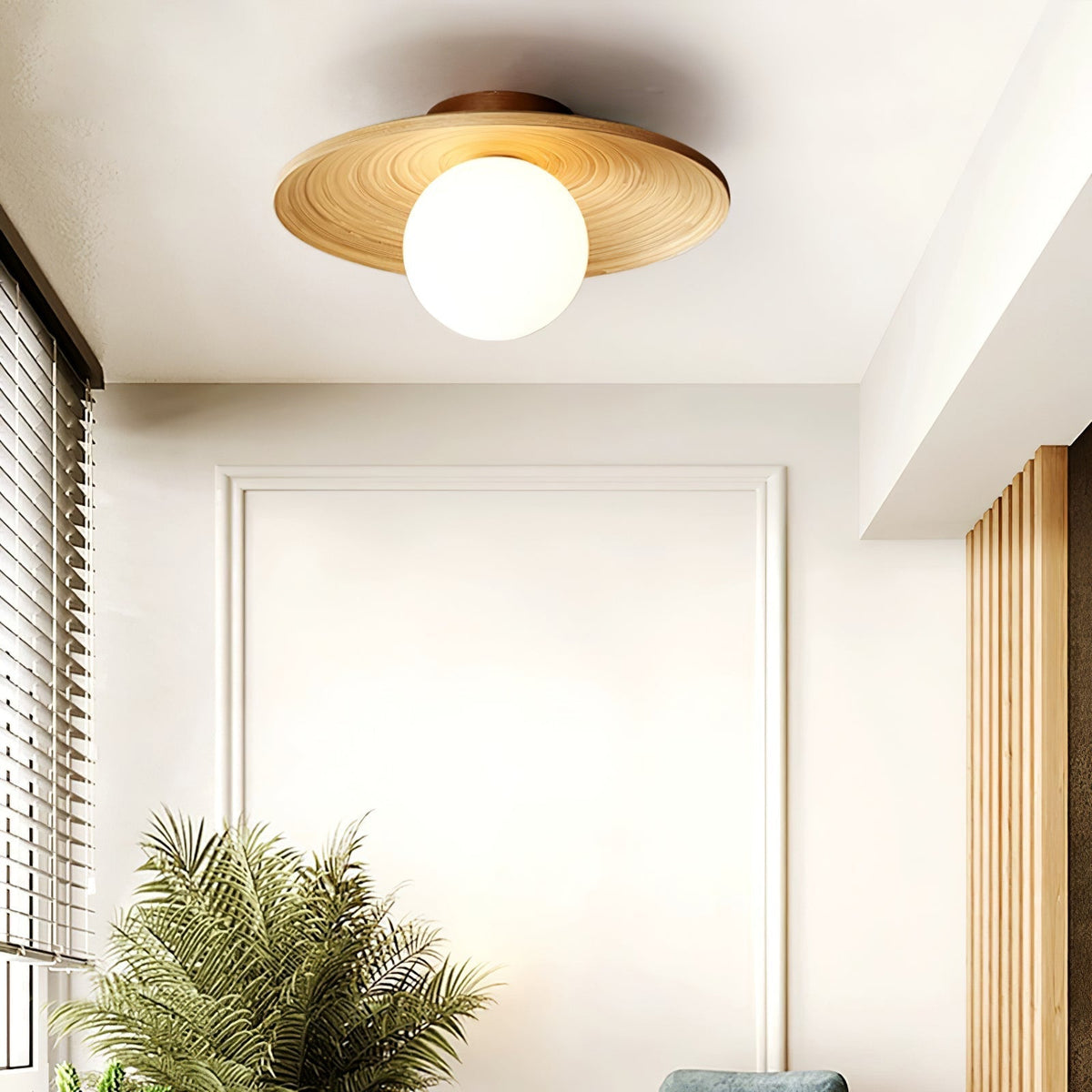 Ivoris plafondlamp Soluna hout Orbital