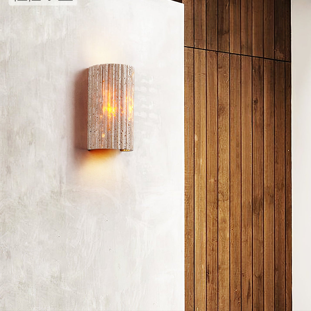 Sysilion Geel travertin wandlamp