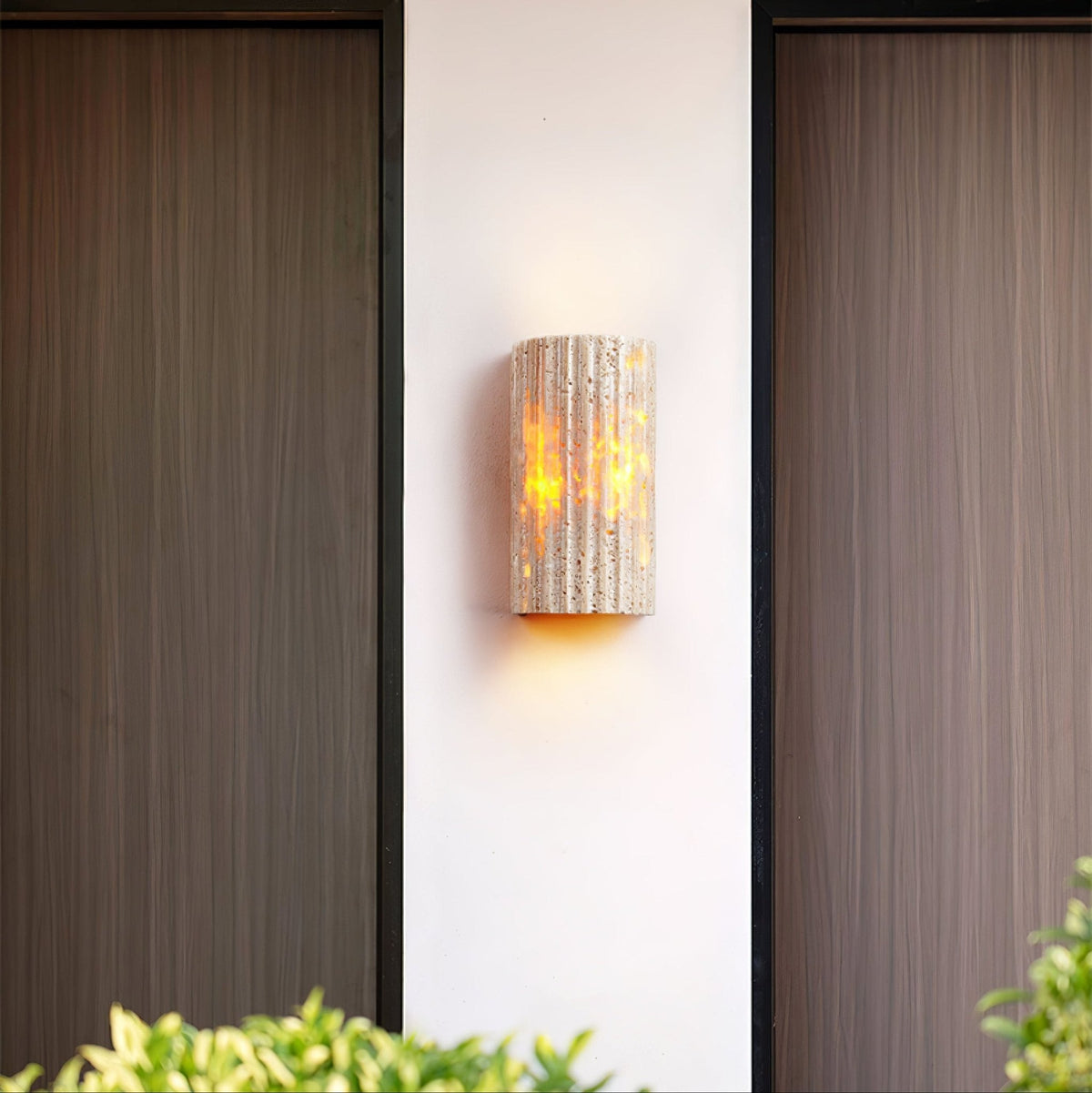 Sysilion Geel travertin wandlamp